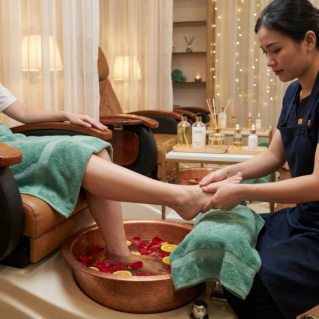 Relaxing pedicure service